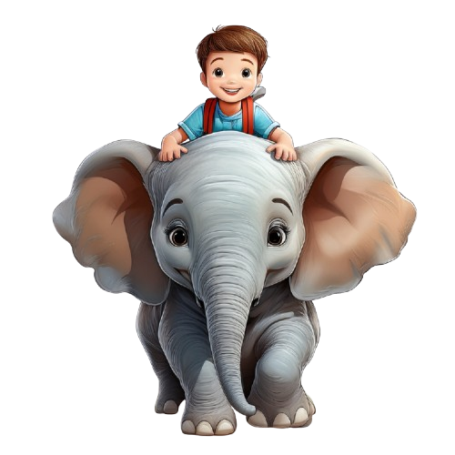 Kinder T-Shirt süsser Junge auf Elefant