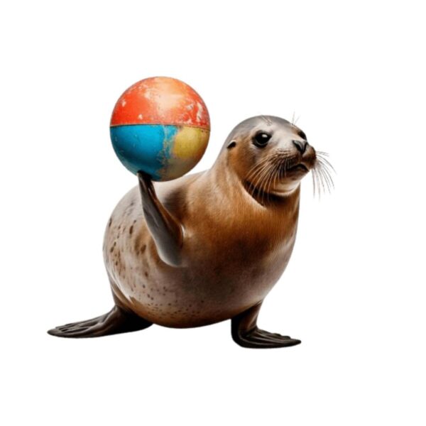 Kinder T-Shirt Zirkus Seehund mit Ball