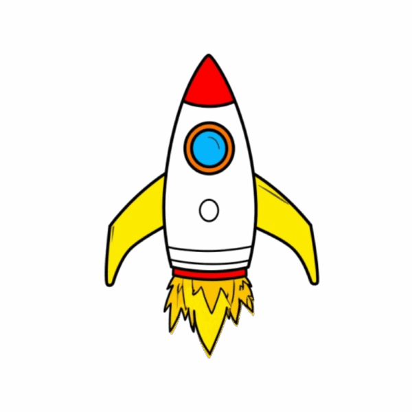Kinder T-Shirt Space Ship in yellow