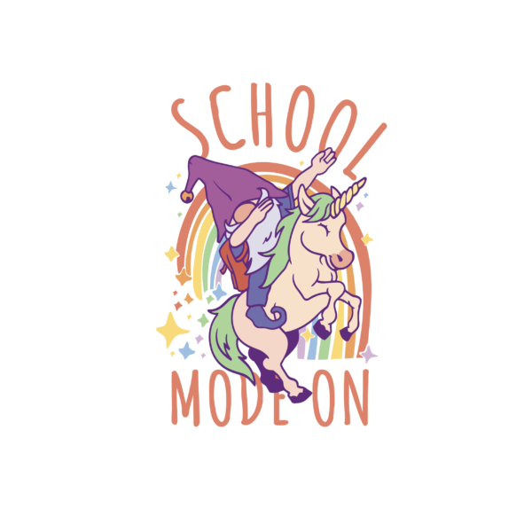 Kinder T-Shirt Gnome on Unicorn School Mode On