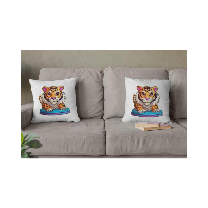 Dekokissen-Set Zirkus Tiger auf Podest