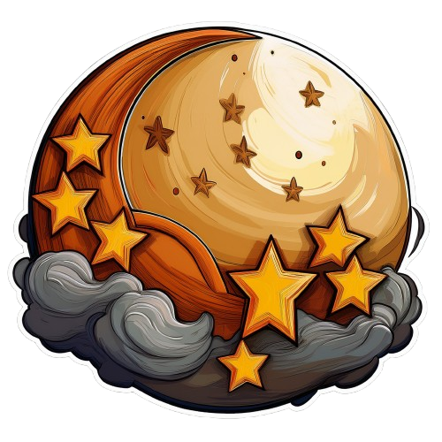 Turnbeutel Comic Mond und Sterne