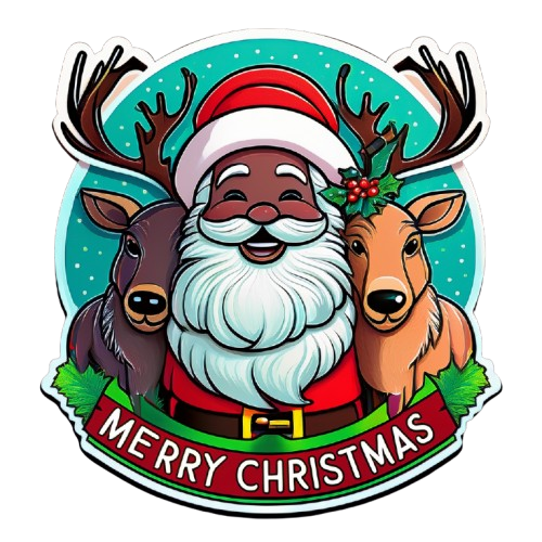Turnbeutel Merry X-Mas Santa und Renntiere