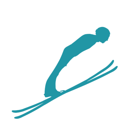Turnbeutel Skispringer Silhouette
