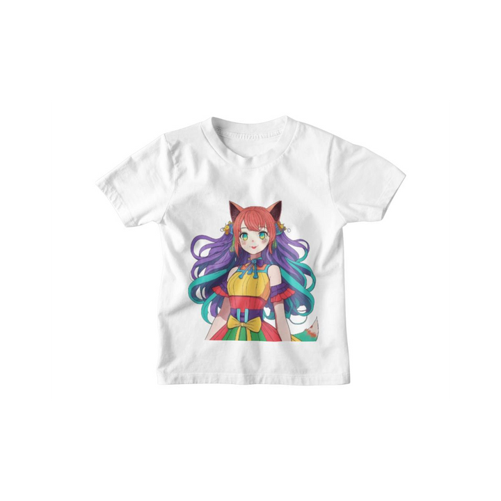 Kinder T-Shirt ANIME Cat-Girl