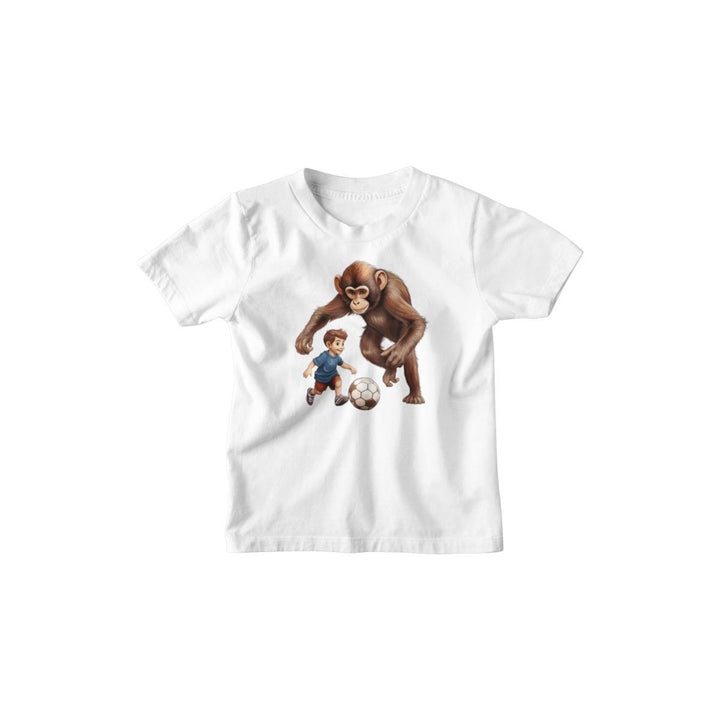 Kinder T-Shirt Affe spielt Fussball