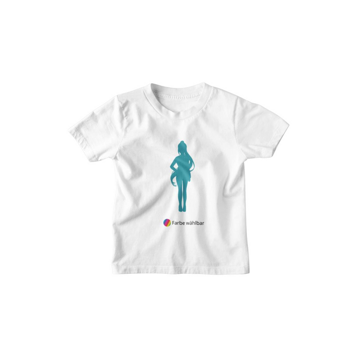 Kinder T-Shirt Anime longhair Girl Silhouette