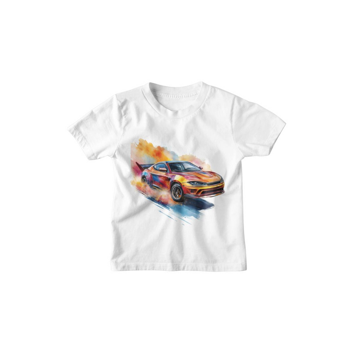 Kinder T-Shirt Aquarell Auto 1
