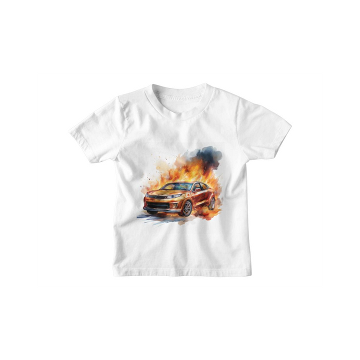 Kinder T-Shirt Aquarell Auto 2