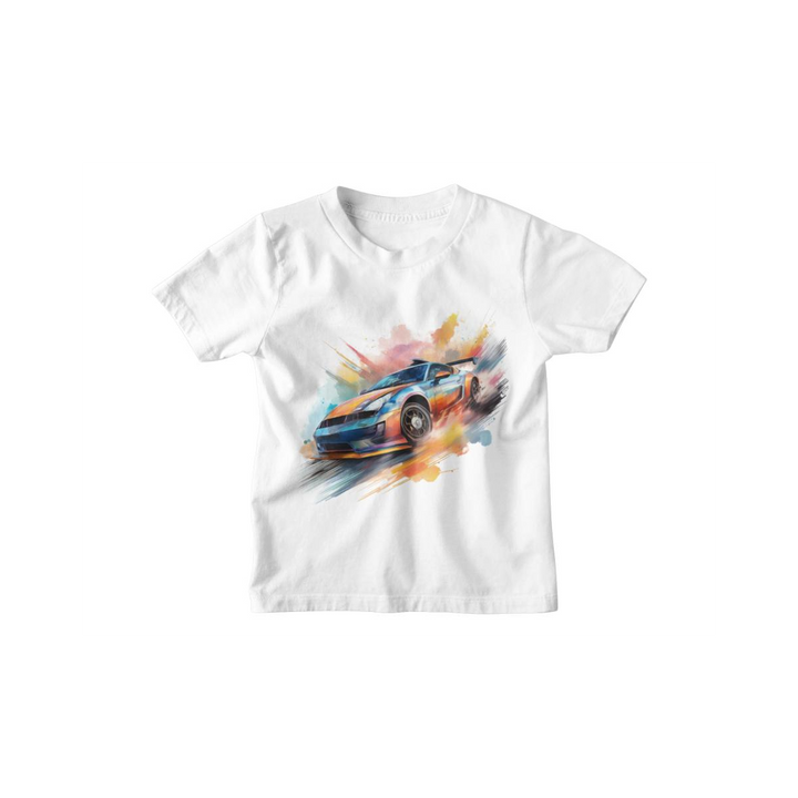 Kinder T-Shirt Aquarell Auto 3