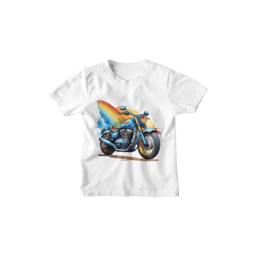 Kinder T-Shirt Blaues Sport-Motorrad