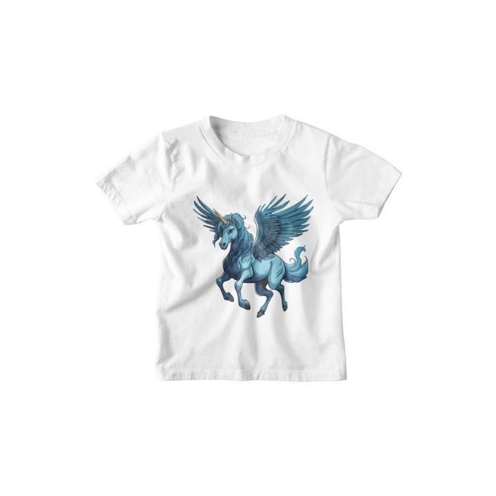 Kinder T-Shirt Blue winged Unicorn