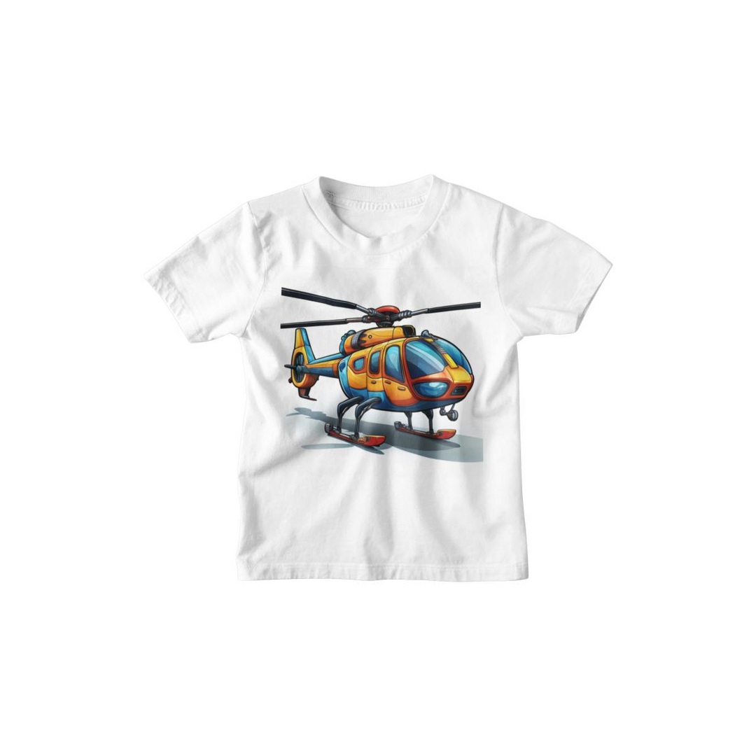 Kinder T-Shirt Cartoon Hubschrauber