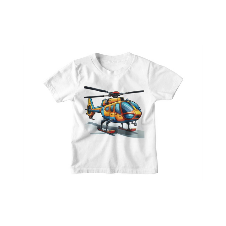 Kinder T-Shirt Cartoon Hubschrauber
