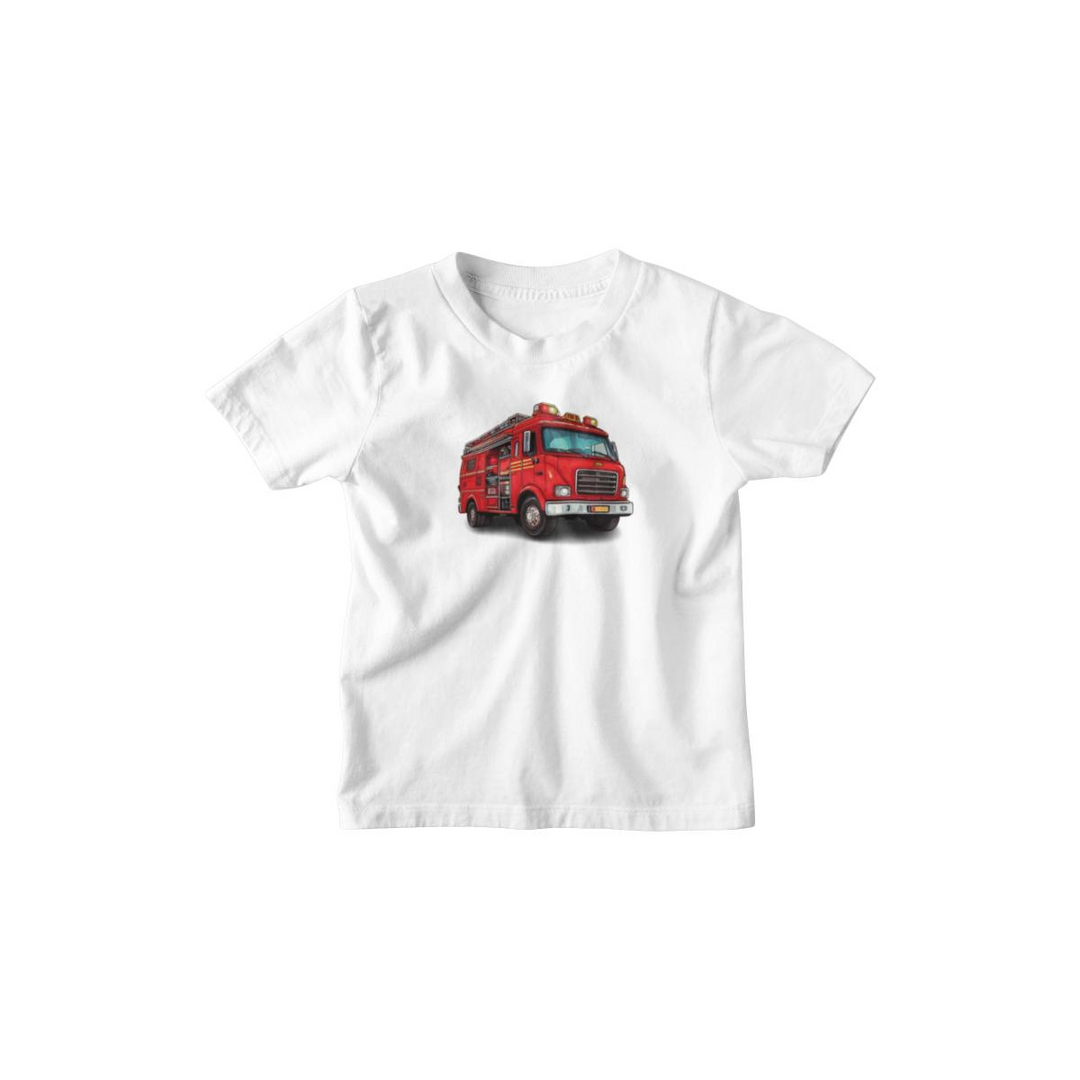 Kinder T-Shirt Comic Feuerwehrfahrzeug