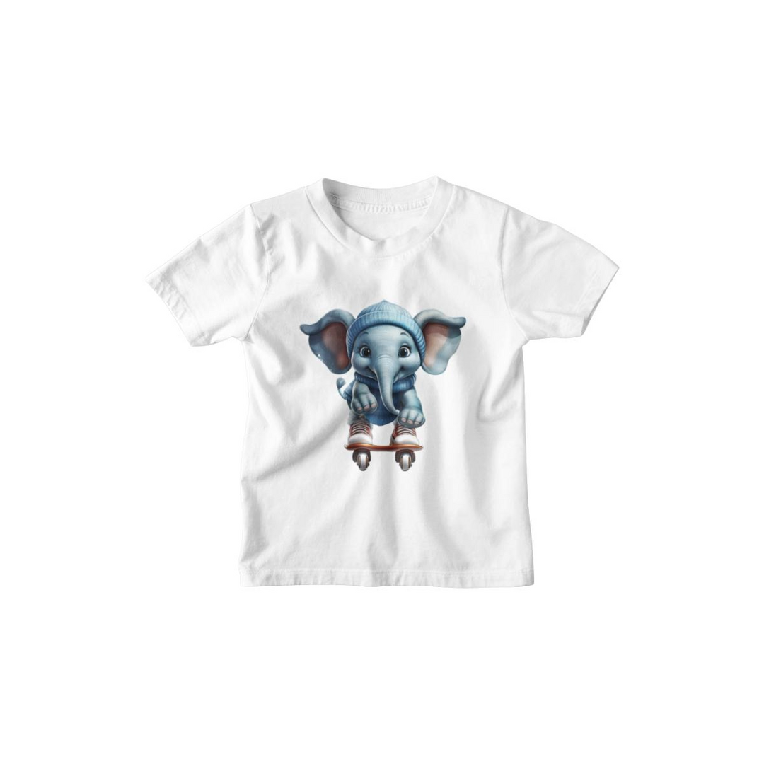 Kinder T-Shirt Elefant auf Schlittschuh