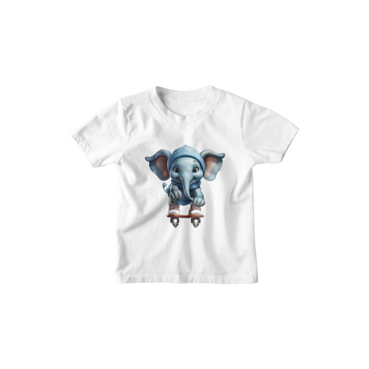 Kinder T-Shirt Elefant auf Schlittschuh