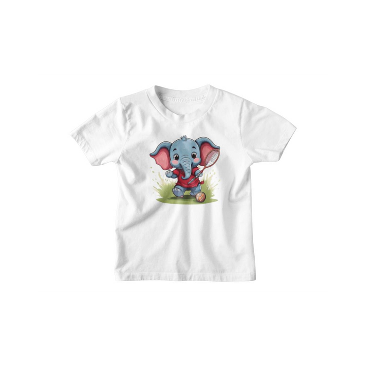 Kinder T-Shirt Elefant spielt Tennis