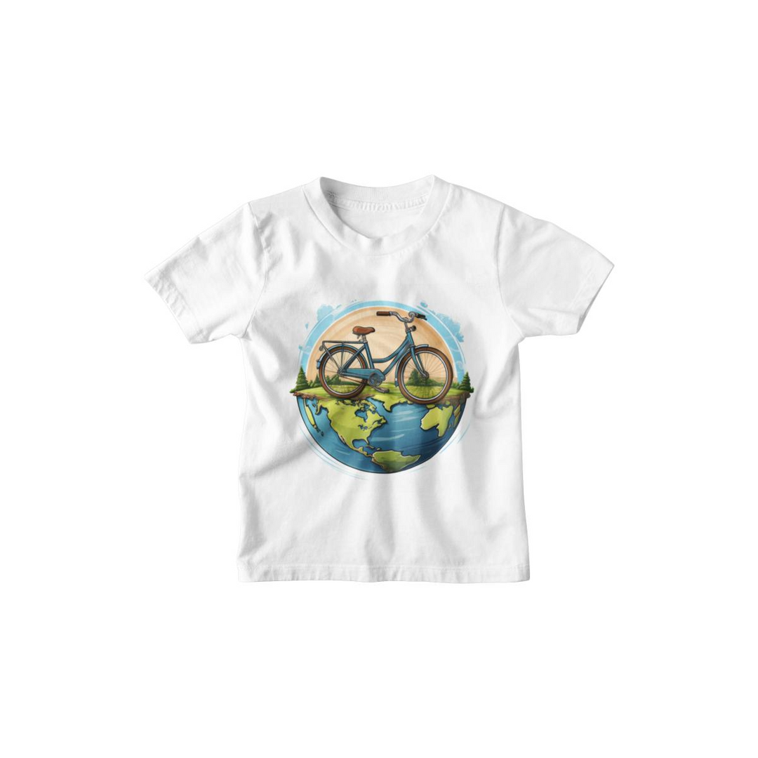 Kinder T-Shirt Fahrrad auf der Erde