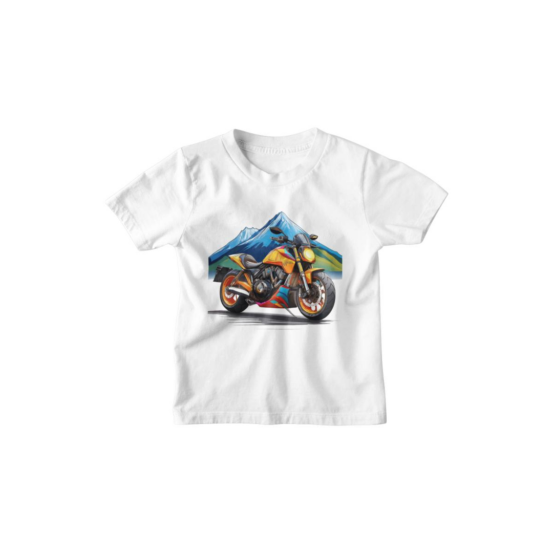 Kinder T-Shirt Motorrad mit Berg