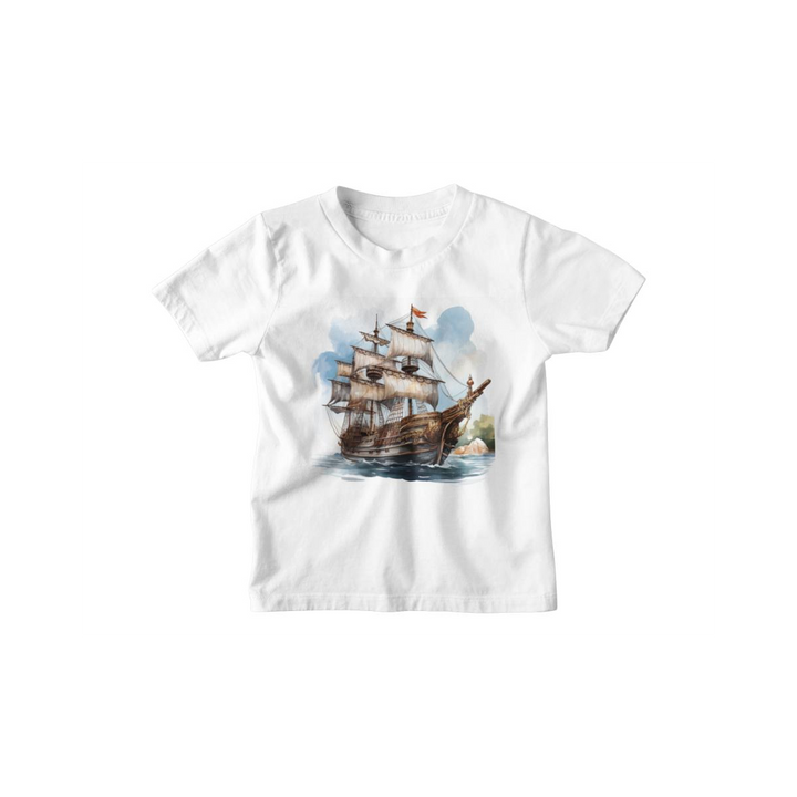 Kinder T-Shirt Piratenschiff