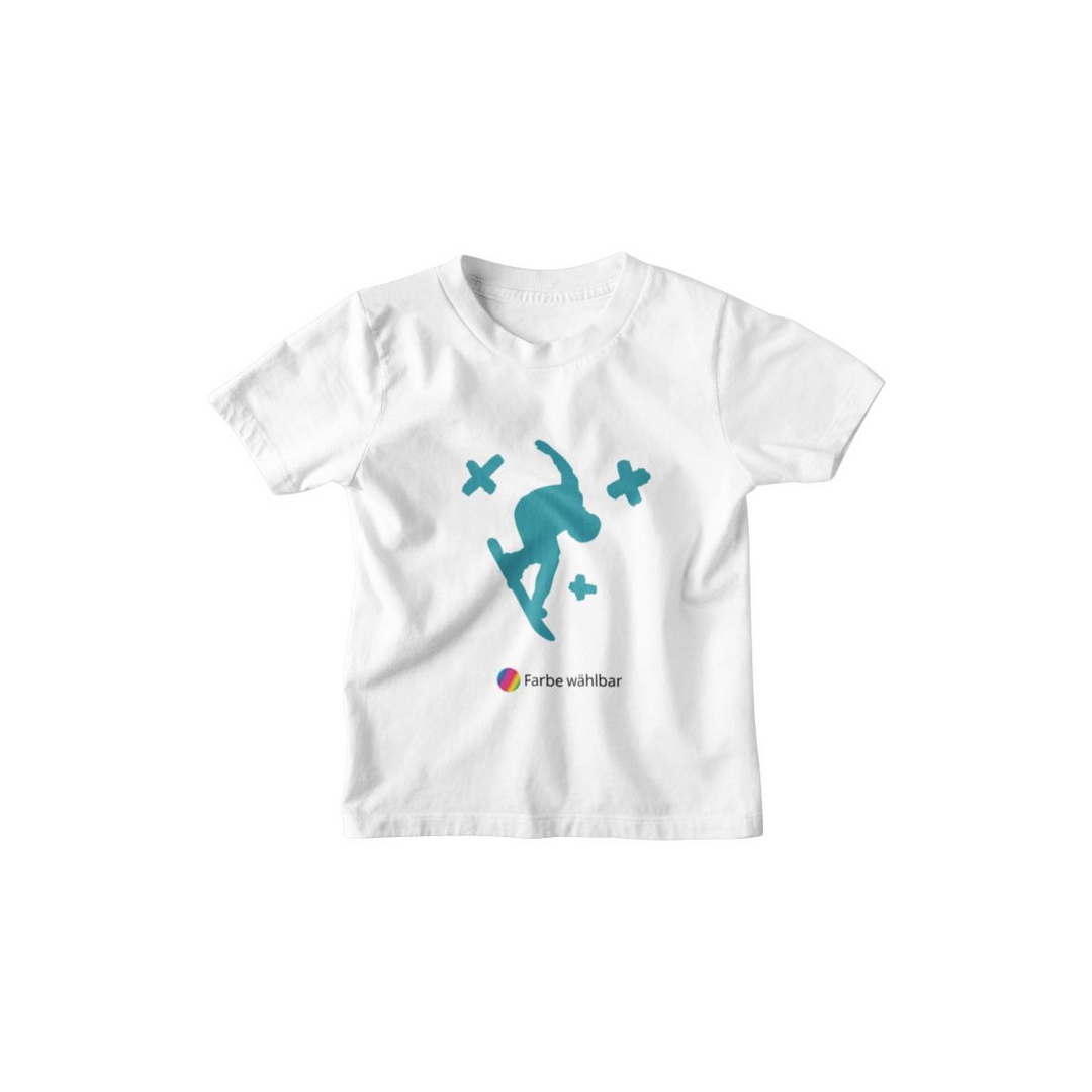 Kinder T-Shirt Snowboarder Jump Silhouette