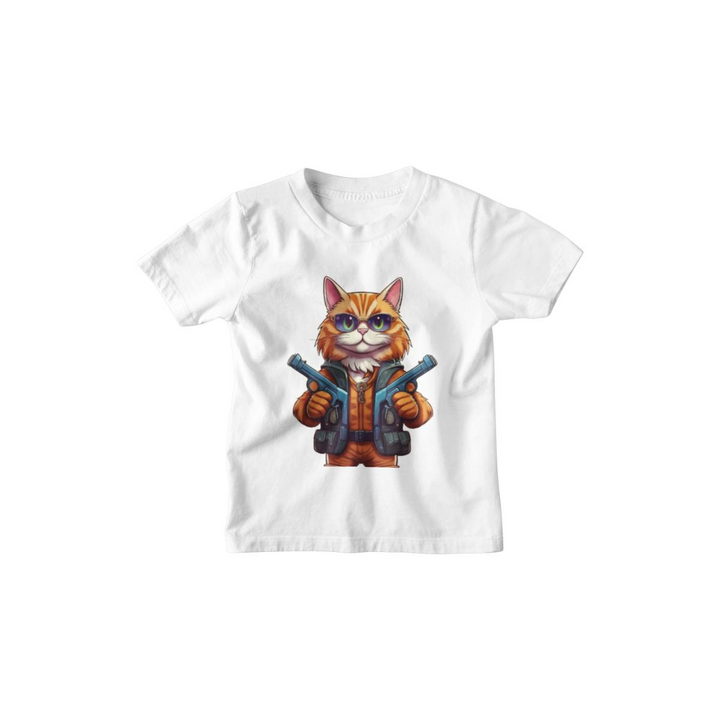 Kinder T-Shirt The Gun Cat