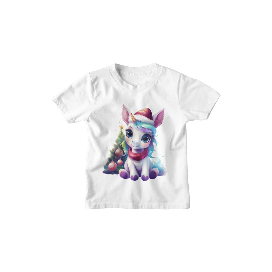 Kinder T-Shirt Unicorn Christmas