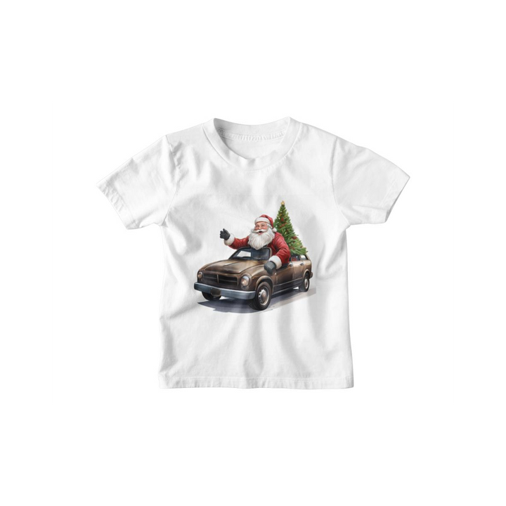 Kinder T-Shirt Weihnachtsmann in Auto 2