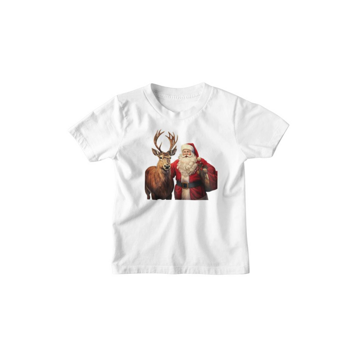 Kinder T-Shirt Weihnachtsmann mit Renntier