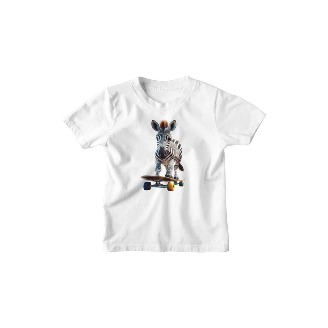 Kinder T-Shirt Zebra fährt auf Skateboard