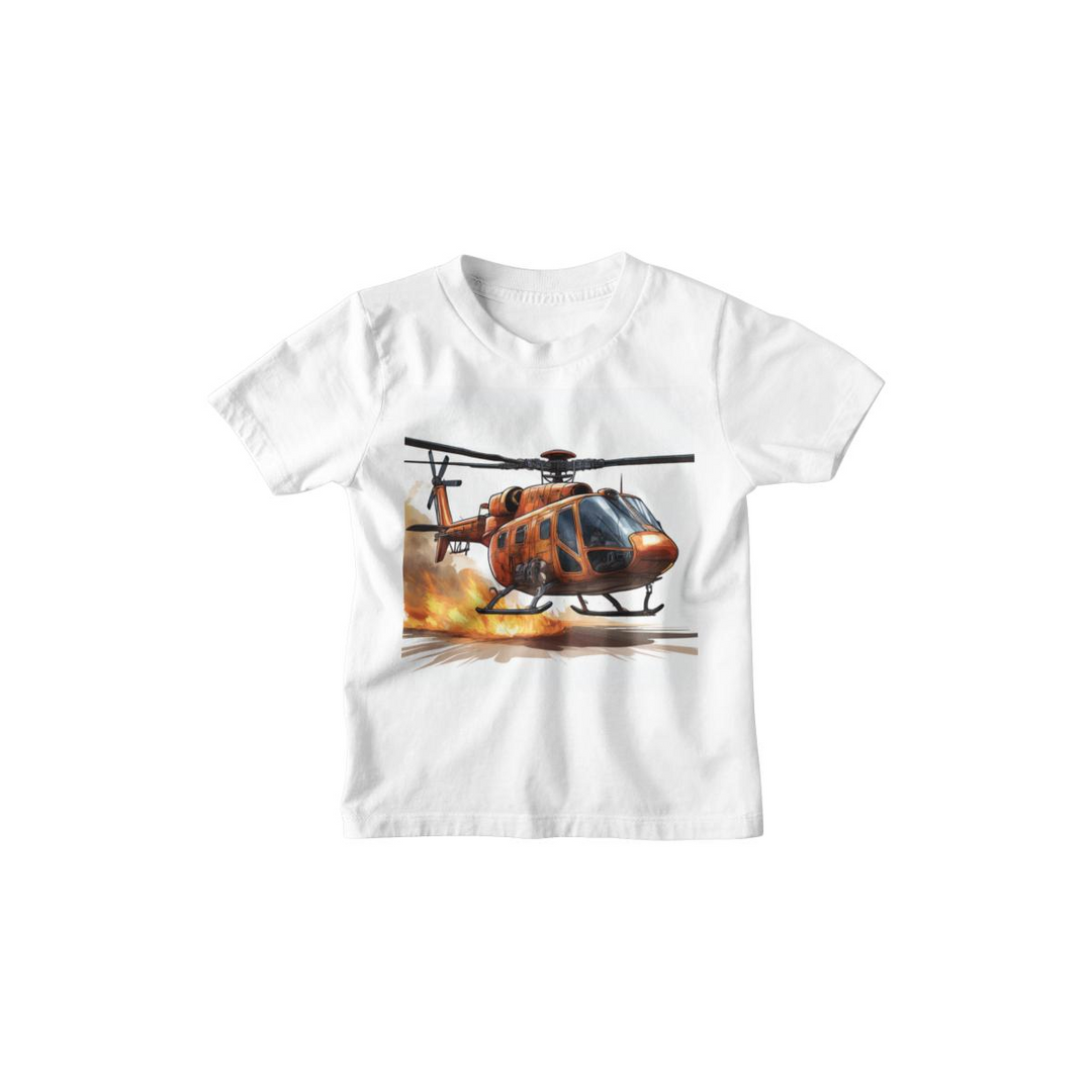 Kinder T-Shirt brennender Hubschrauber