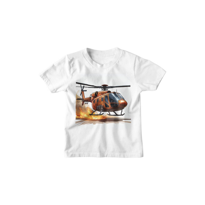 Kinder T-Shirt brennender Hubschrauber