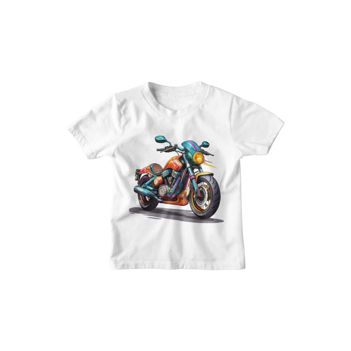 Kinder T-Shirt buntes Motorrad
