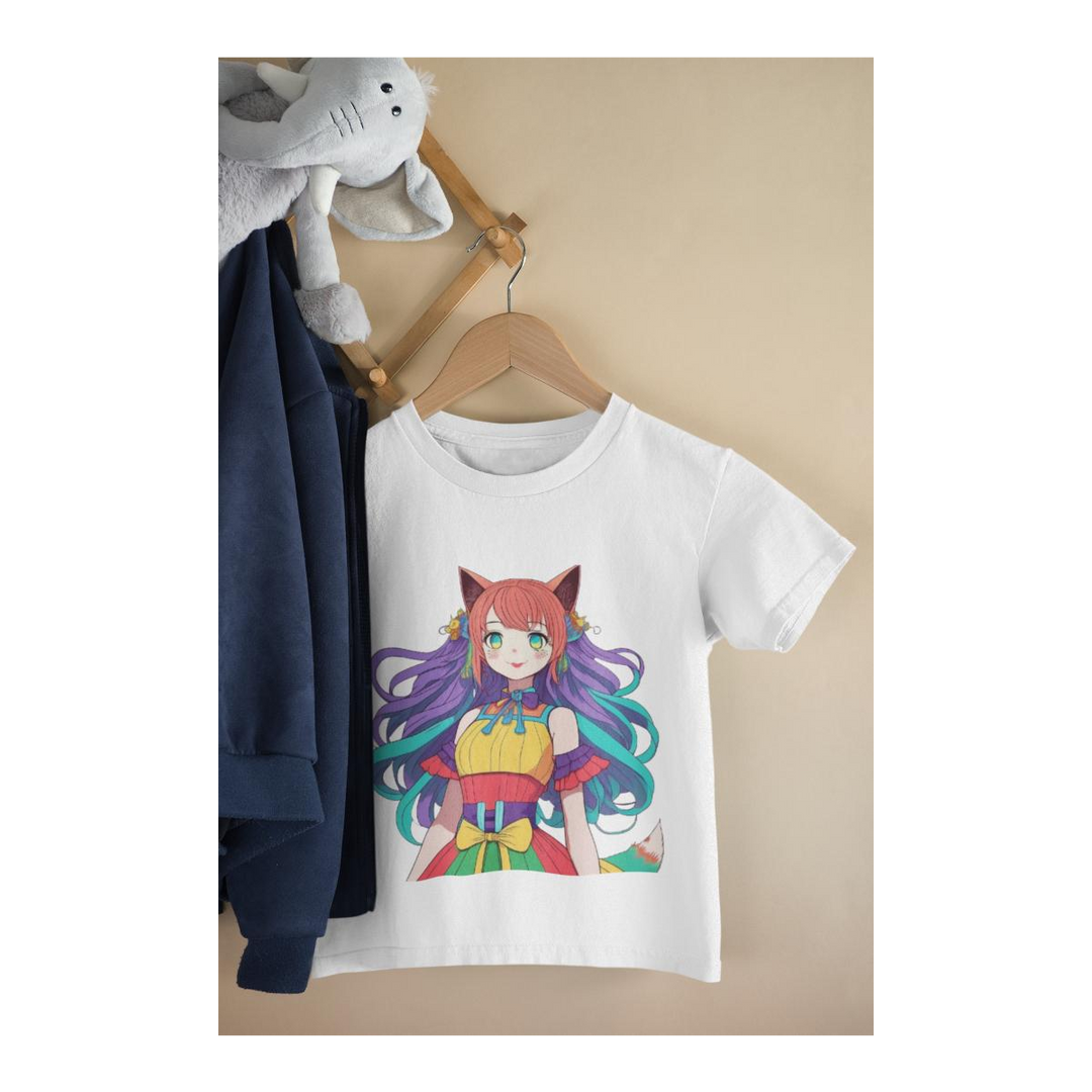 Kinder T-Shirt ANIME Cat-Girl