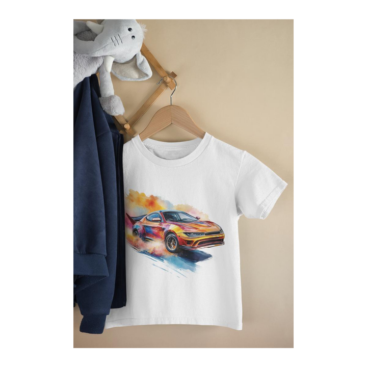 Kinder T-Shirt Aquarell Auto 1