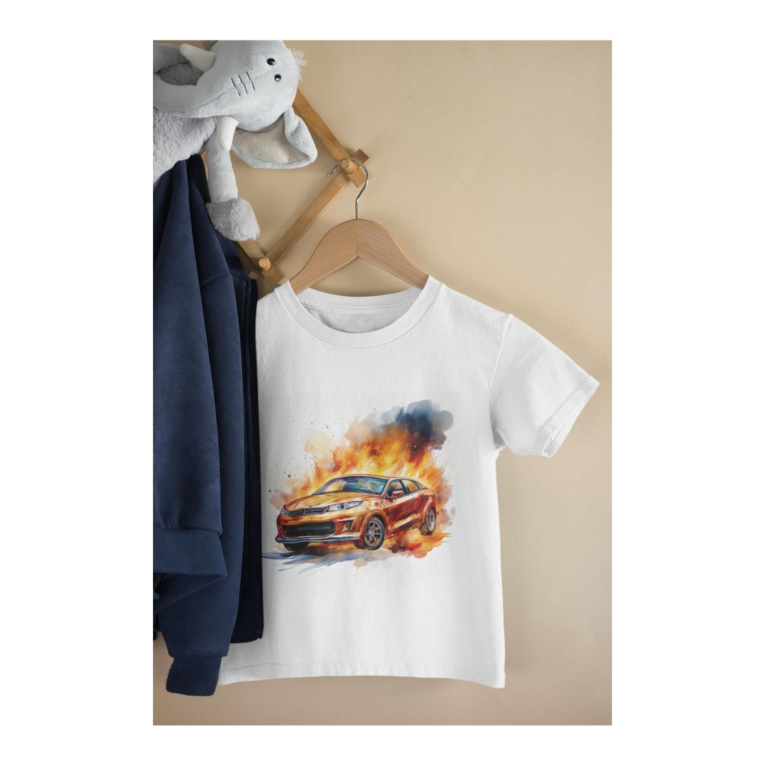 Kinder T-Shirt Aquarell Auto 2