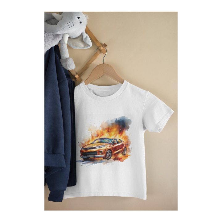 Kinder T-Shirt Aquarell Auto 2