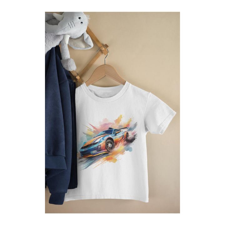 Kinder T-Shirt Aquarell Auto 3