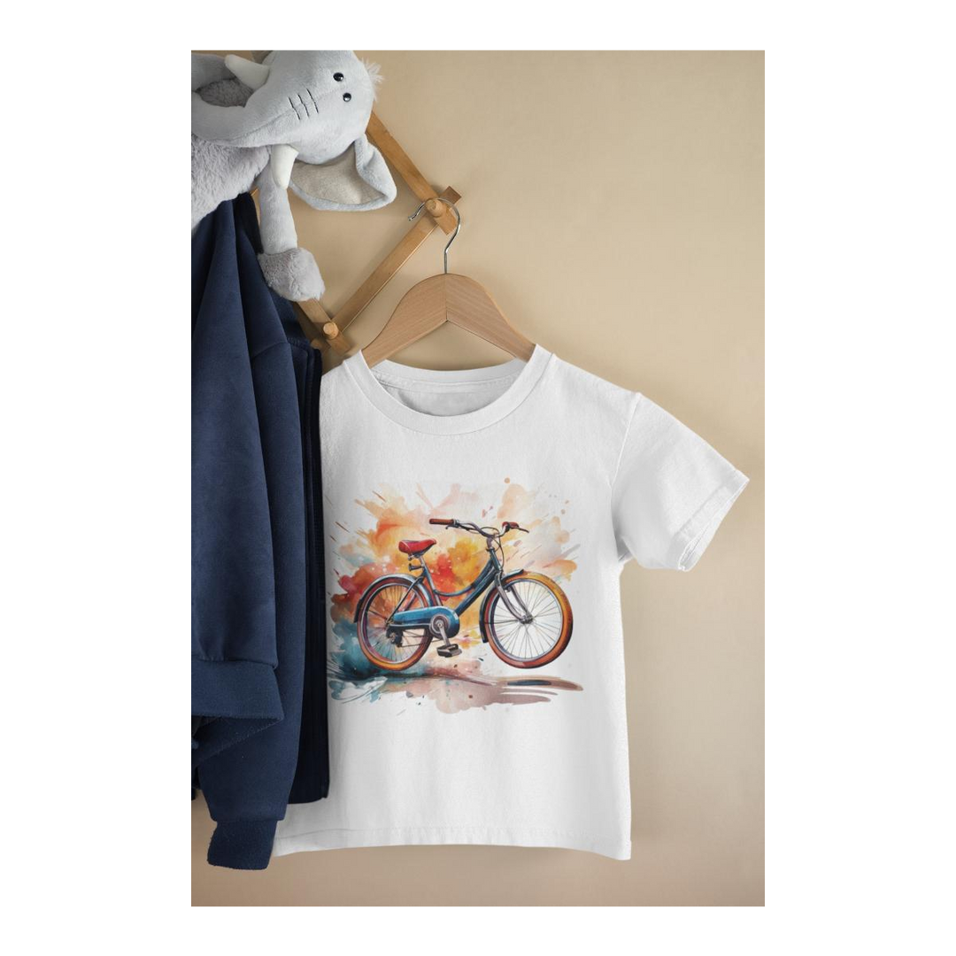 Kinder T-Shirt Aquarell-Fahrrad 4