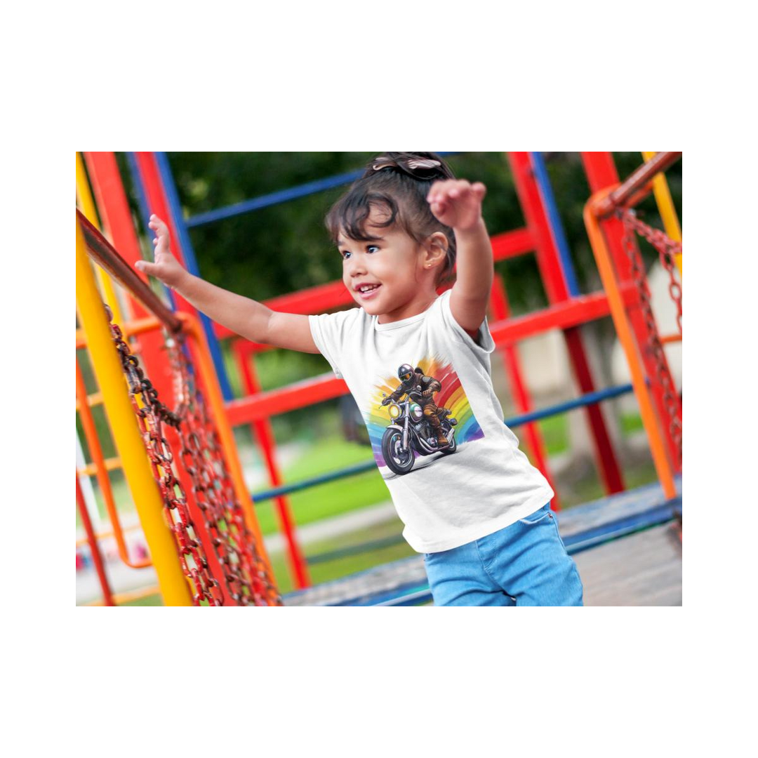 Kinder T-Shirt Biker auf Motorrad