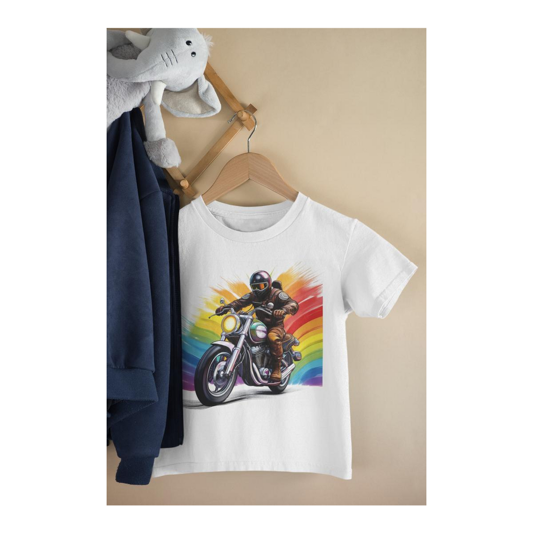 Kinder T-Shirt Biker auf Motorrad