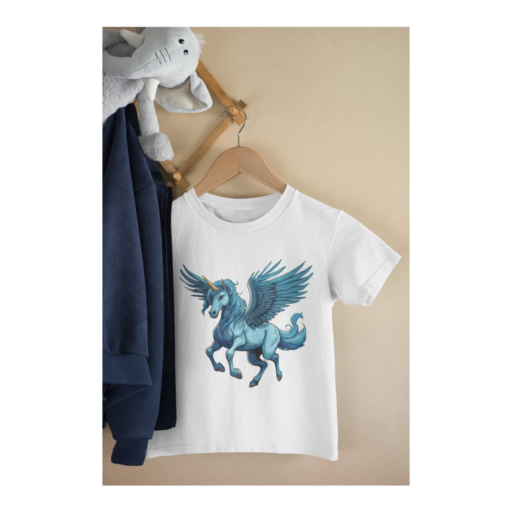 Kinder T-Shirt Blue winged Unicorn