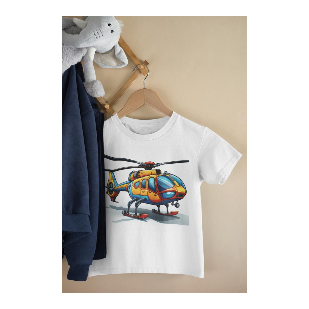 Kinder T-Shirt Cartoon Hubschrauber