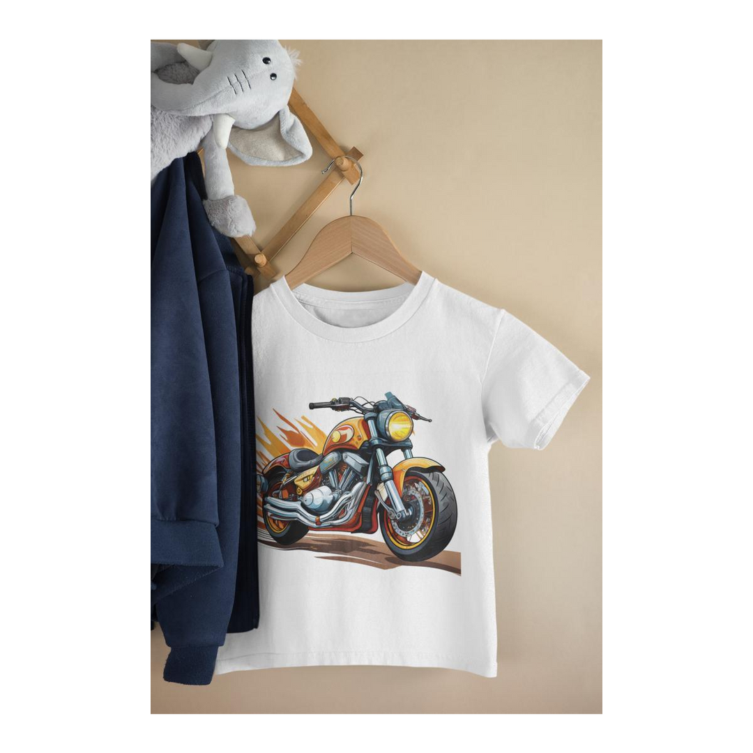 Kinder T-Shirt Cartoon Motorrad