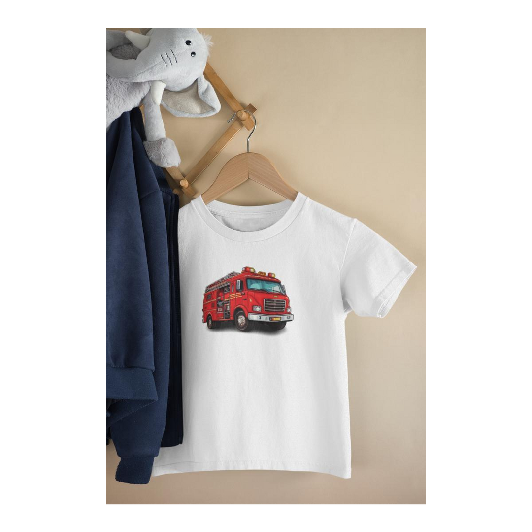 Kinder T-Shirt Comic Feuerwehrfahrzeug