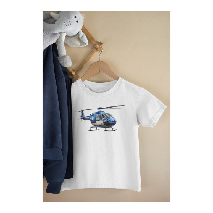 Kinder T-Shirt Comic Helikopter