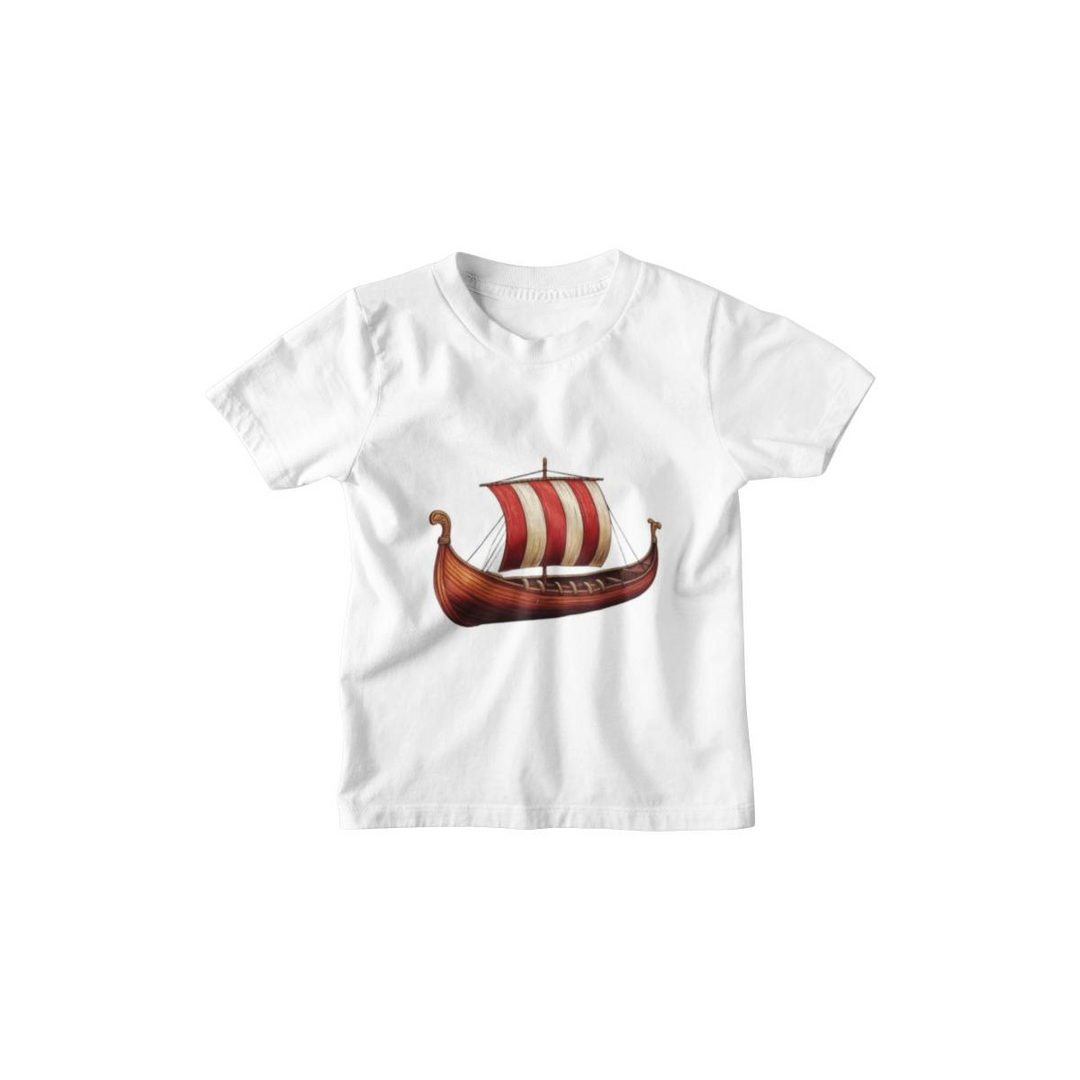 Kinder T-Shirt Comic Pirat Wood Boat