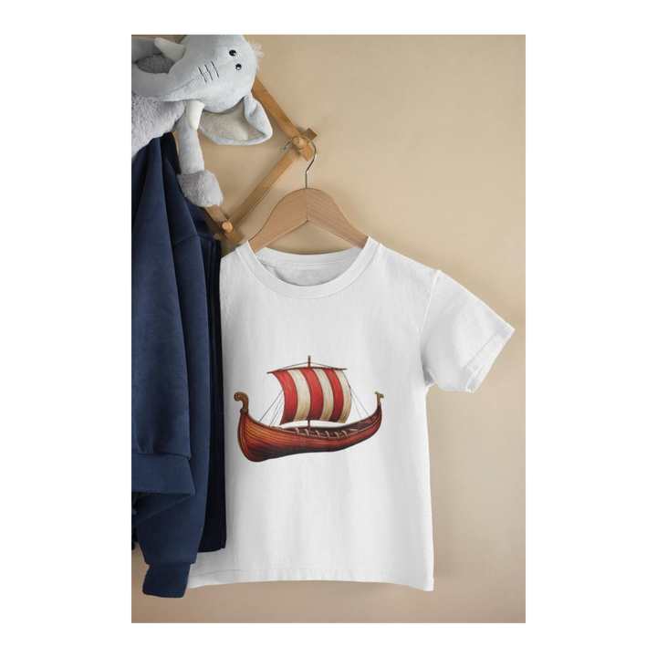 Kinder T-Shirt Comic Pirat Wood Boat