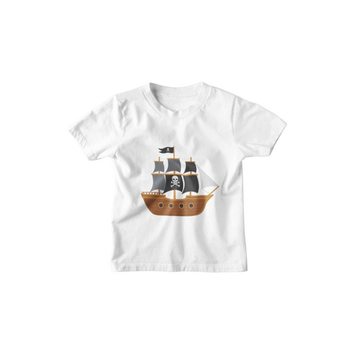 Kinder T-Shirt Comic Piratenschiff